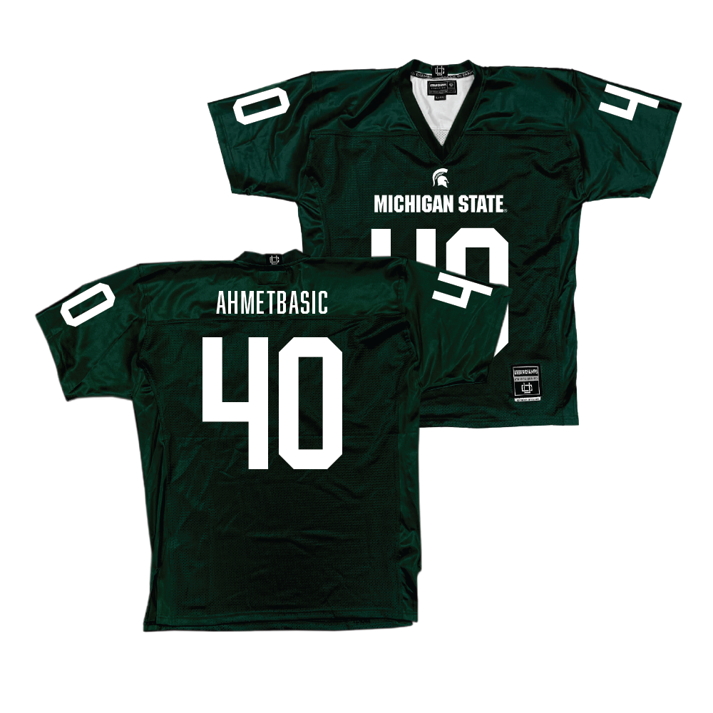 Green MSU Football Jersey  - Tarik Ahmetbasic