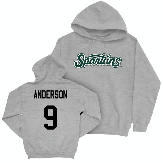 Sport Grey Baseball Script Hoodie   - Jacob Anderson