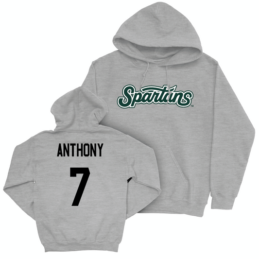 Sport Grey Softball Script Hoodie   - Mik Anthony