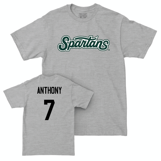 Sport Grey Softball Script Tee   - Mik Anthony