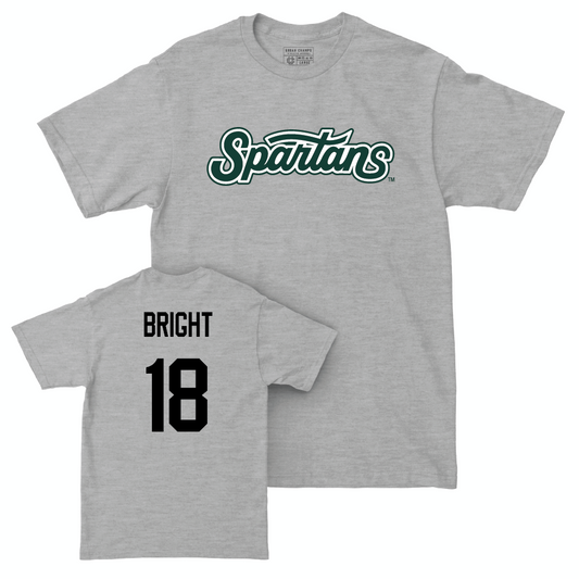 Sport Grey Baseball Script Tee   - Noah Bright