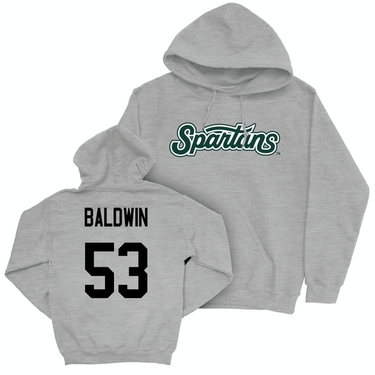 Sport Grey Football Script Hoodie  - Brandon Baldwin