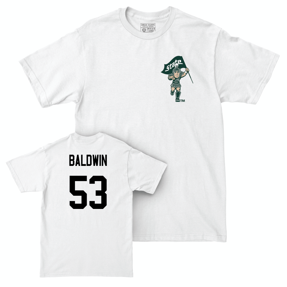 Football White Sparty Comfort Colors Tee  - Brandon Baldwin