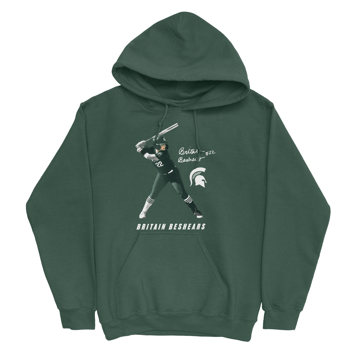 EXCLUSIVE RELEASE: Britain Beshears Portrait Forest Green Hoodie