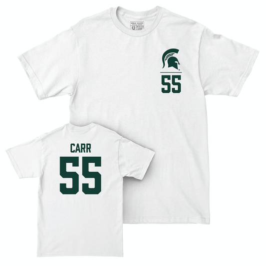 MSU Men's Basketball White Logo Comfort Colors Tee  - Coen Carr