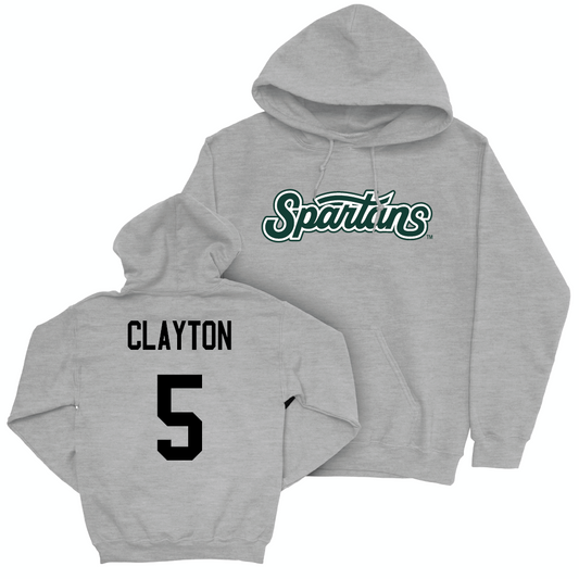 Sport Grey Women's Volleyball Script Hoodie  - Ky Clayton