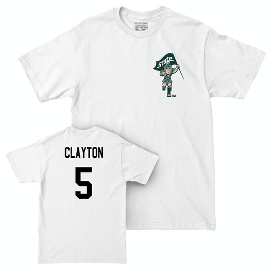 Women's Volleyball White Sparty Comfort Colors Tee  - Ky Clayton