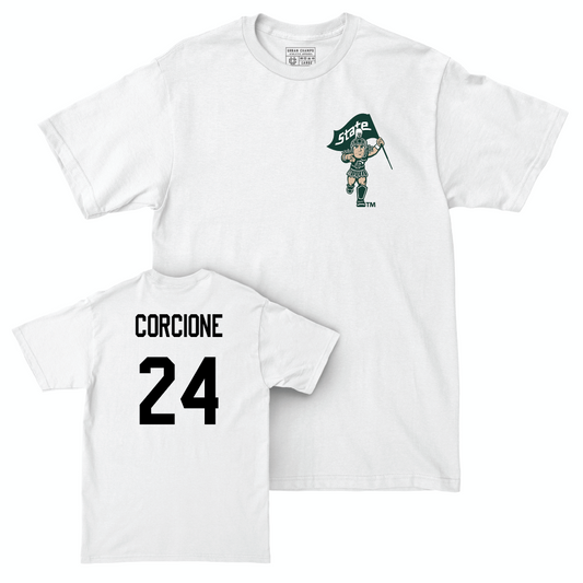 Women's Soccer White Sparty Comfort Colors Tee  - Cassidy Corcione