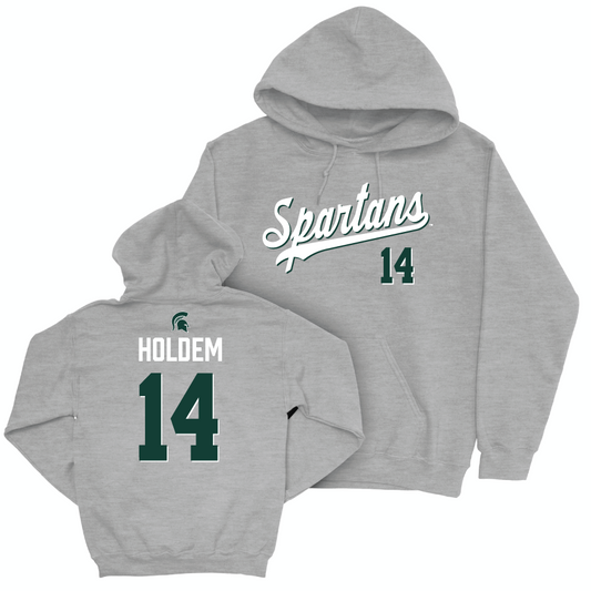 MSU Women's Volleyball Sport Grey Script Hoodie  - Taylah Holdem