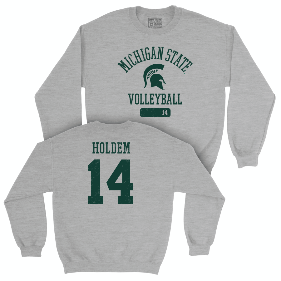 MSU Women's Volleyball Sport Grey Varsity Crew  - Taylah Holdem