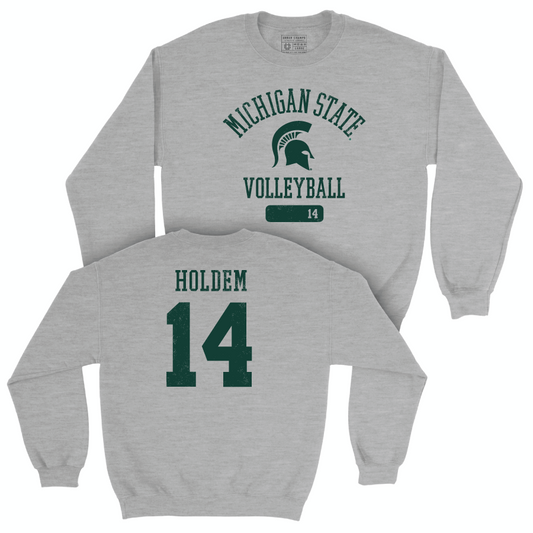 MSU Women's Volleyball Sport Grey Varsity Crew  - Taylah Holdem