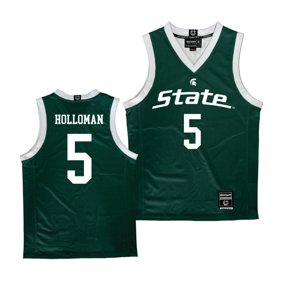 Green Men's Basketball Michigan State Jersey   - Trejuan Holloman