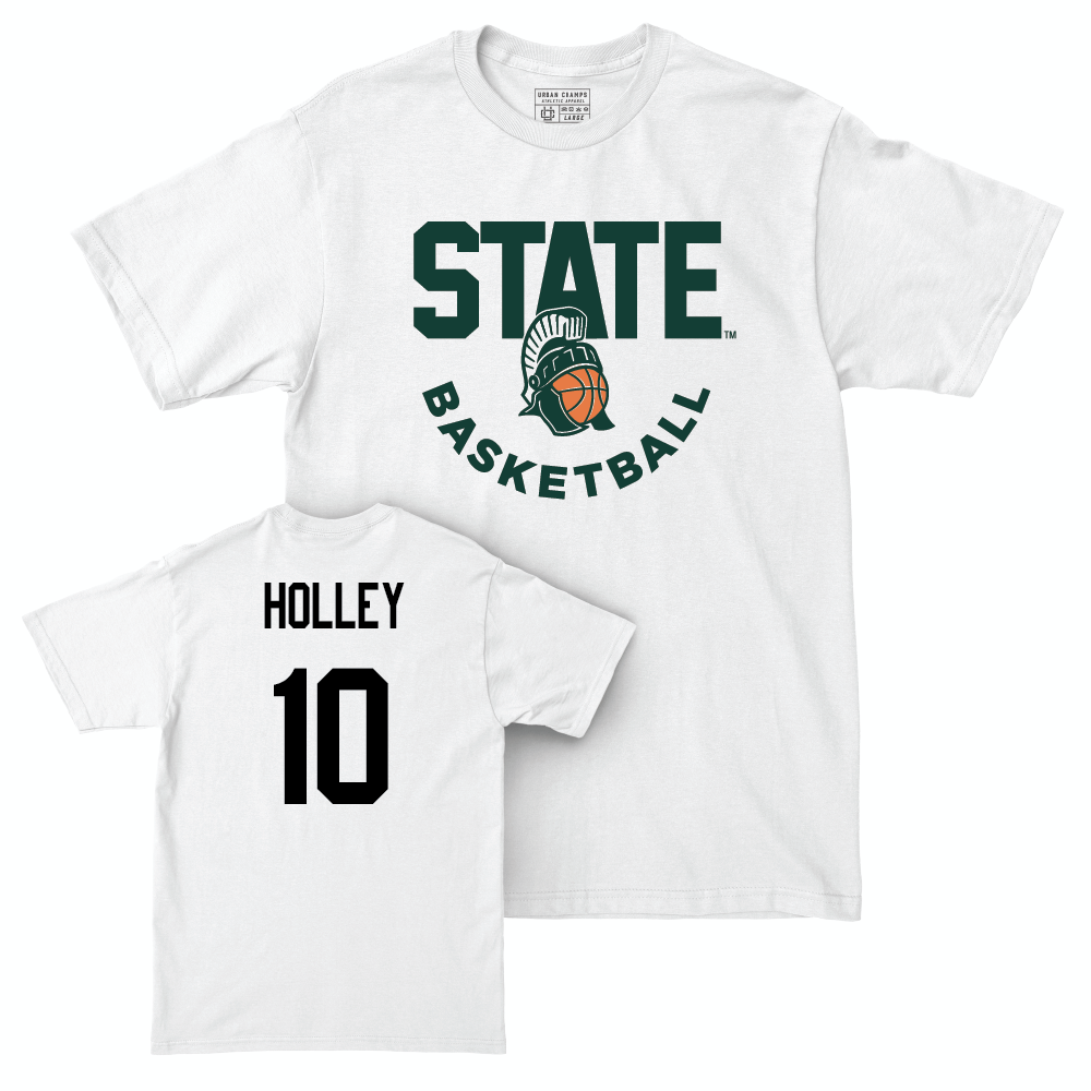 Women's Basketball White Helmet Comfort Colors Tee  - Helen Holley