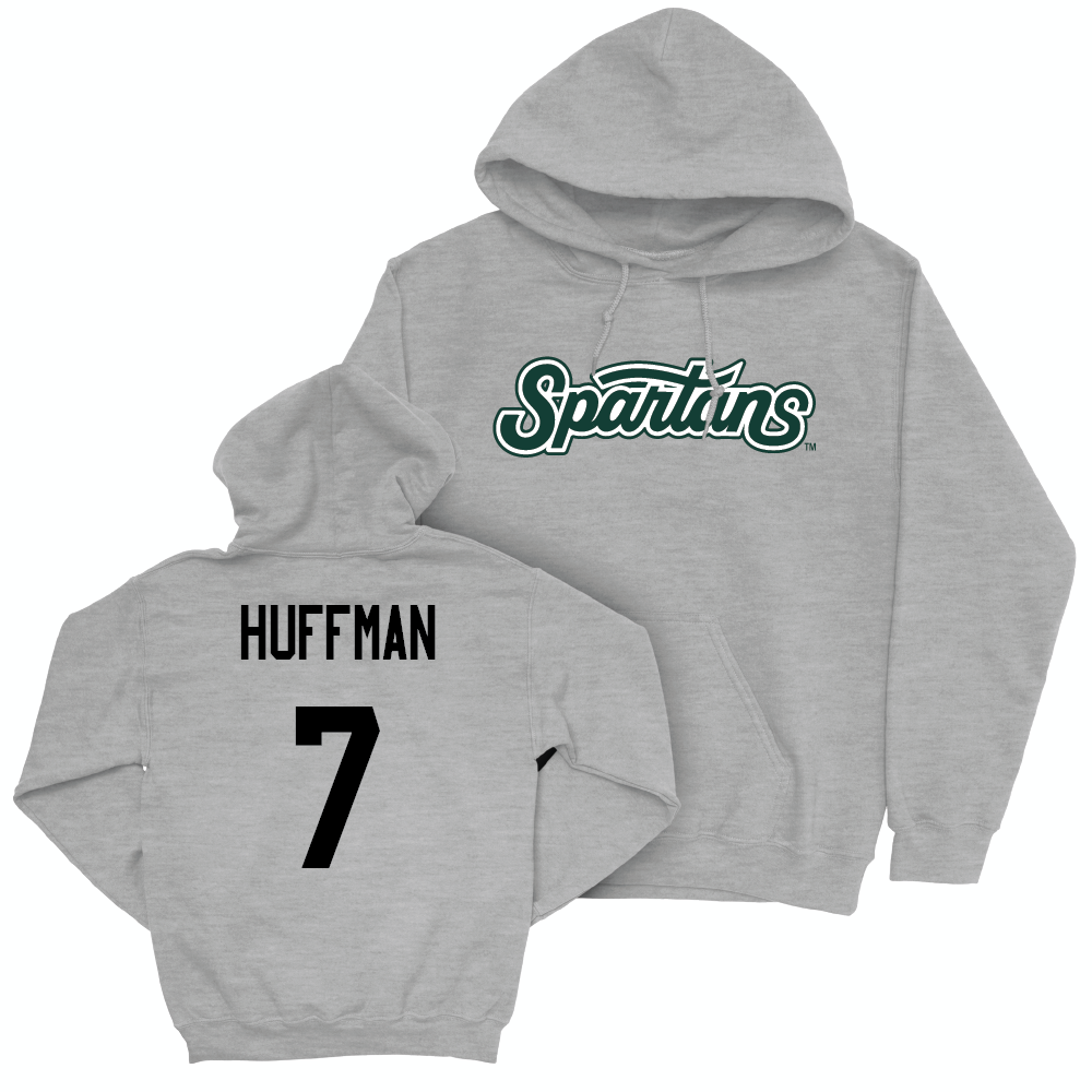 Sport Grey Baseball Script Hoodie   - Jaxon Huffman