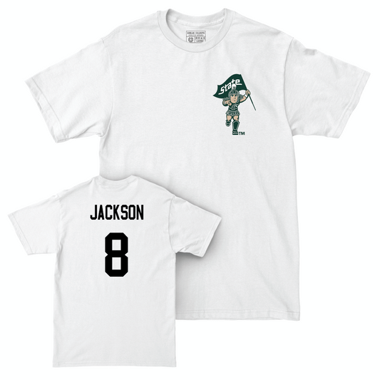 Women's Soccer White Sparty Comfort Colors Tee  - Grace Jackson