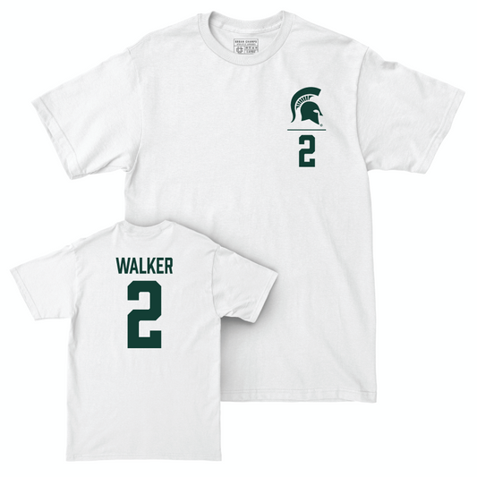 MSU Football White Logo Comfort Colors Tee - Tyson Walker | #2 Youth Small