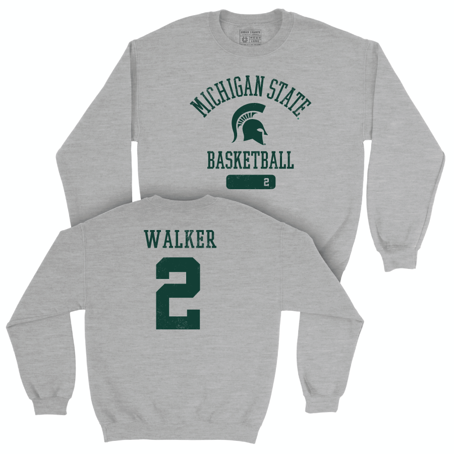 MSU Football Sport Grey Varsity Crew - Tyson Walker | #2 Youth Small