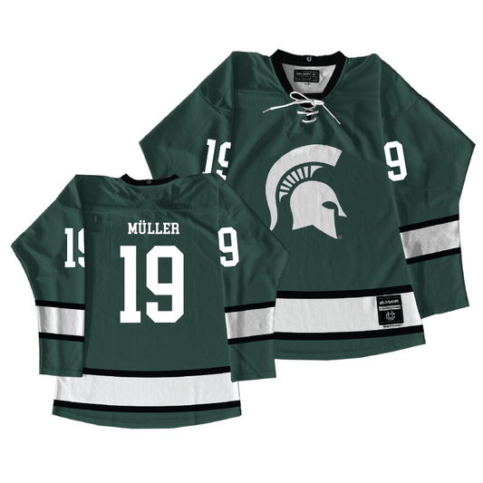 Michigan State Men's Ice Hockey Green Jersey - Nicolas Müller | #19