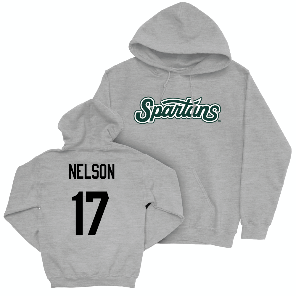 Sport Grey Men's Ice Hockey Script Hoodie   - Kaden Nelson