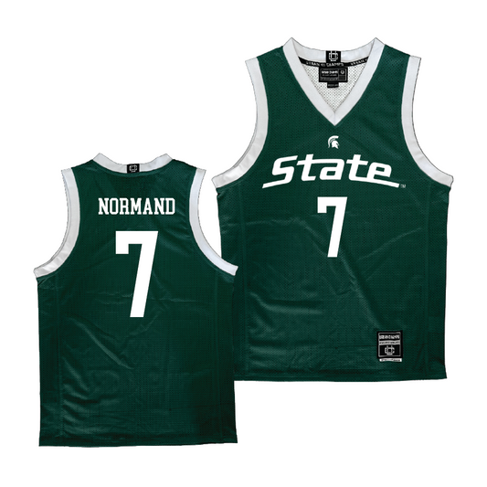Green Men's Basketball Michigan State Jersey  - Gehrig Normand