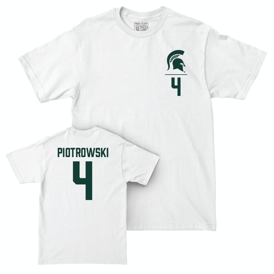 MSU Women's Soccer White Logo Comfort Colors Tee  - Sophia Piotrowski