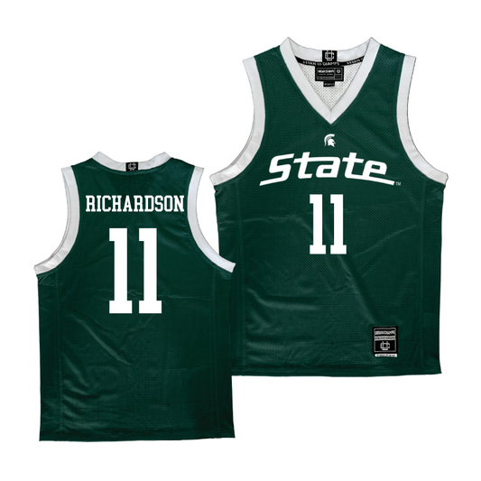 Green Men's Basketball Michigan State Jersey  - Jase Richardson