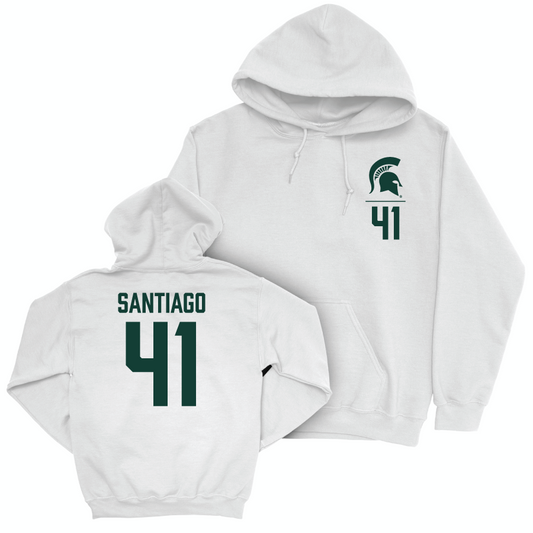 MSU Football White Logo Hoodie  - David Santiago
