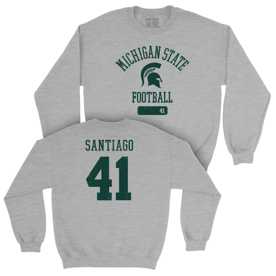MSU Football Sport Grey Varsity Crew  - David Santiago