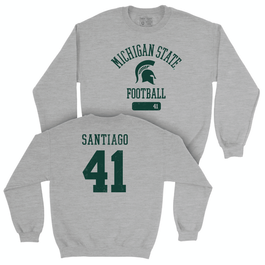 MSU Football Sport Grey Varsity Crew  - David Santiago