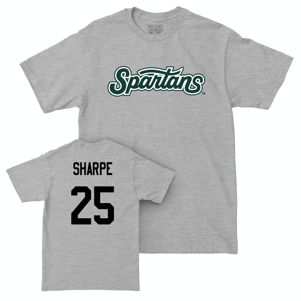 Sport Grey Baseball Script Tee   - Reggie Sharpe