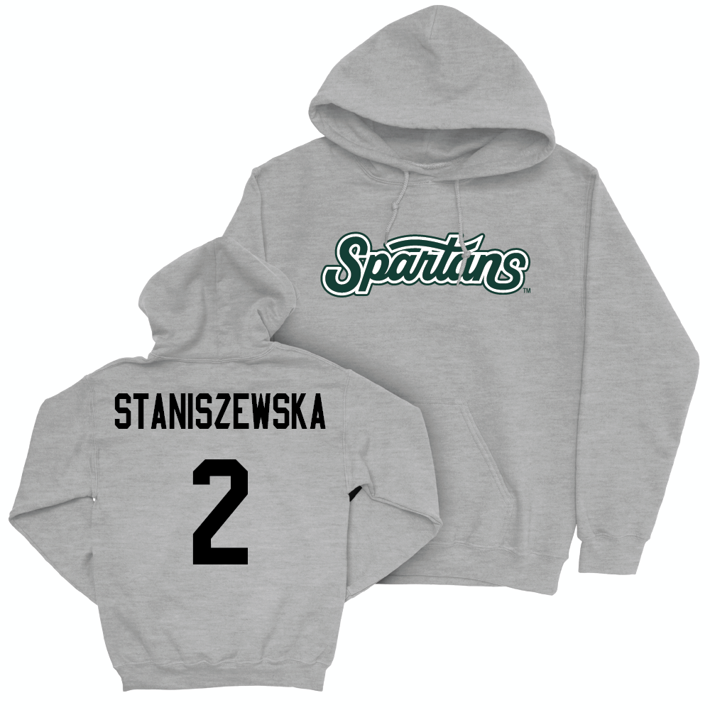 Sport Grey Women's Volleyball Script Hoodie  - Karolina Staniszewska