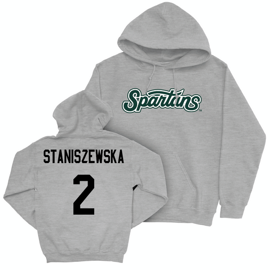 Sport Grey Women's Volleyball Script Hoodie  - Karolina Staniszewska