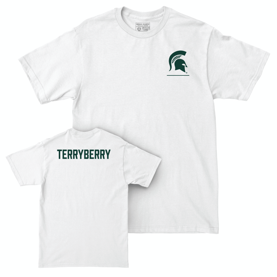 MSU Men's Track & Field White Logo Comfort Colors Tee  - Dylan Terryberry