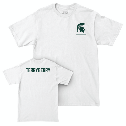 MSU Men's Track & Field White Logo Comfort Colors Tee  - Dylan Terryberry