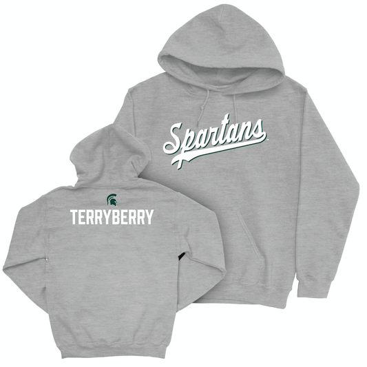MSU Men's Track & Field Sport Grey Script Hoodie  - Dylan Terryberry