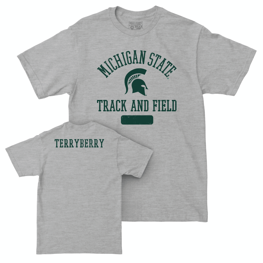 MSU Men's Track & Field Sport Grey Varsity Tee  - Dylan Terryberry