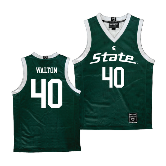 Green Men's Basketball Michigan State Jersey   - Brennan Walton