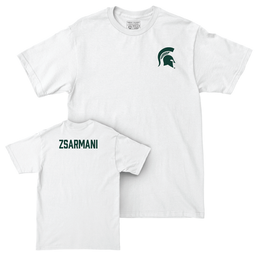 MSU Women's Gymnastics White Logo Comfort Colors Tee  - Olivia Zsarmani