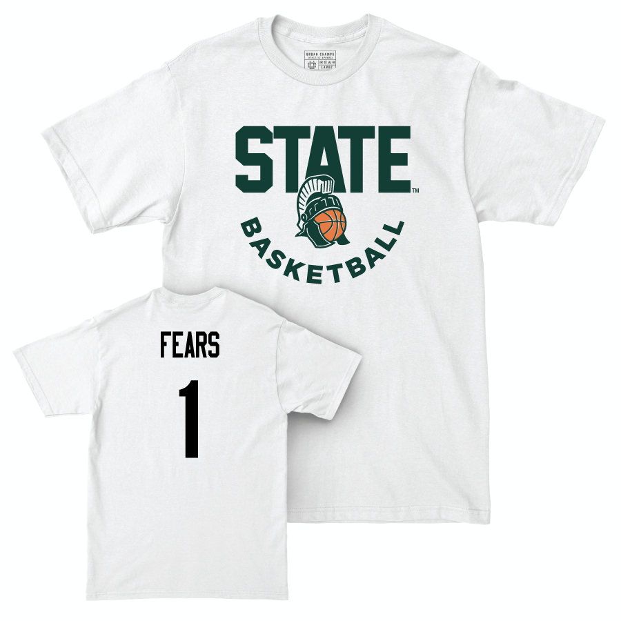 Men's Basketball White Helmet Comfort Colors Tee   - Jeremy Fears