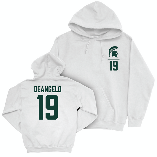 MSU Men's Ice Hockey White Logo Hoodie  - Mikey DeAngelo