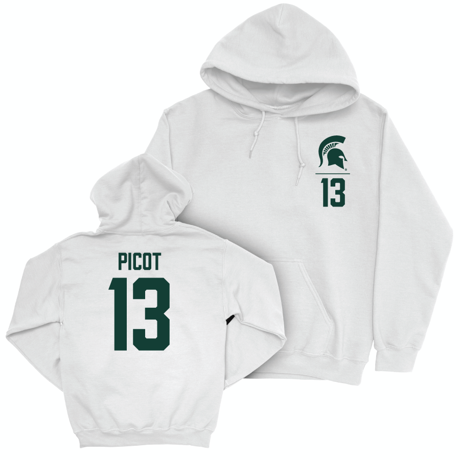 MSU Baseball White Logo Hoodie  - Parker Picot