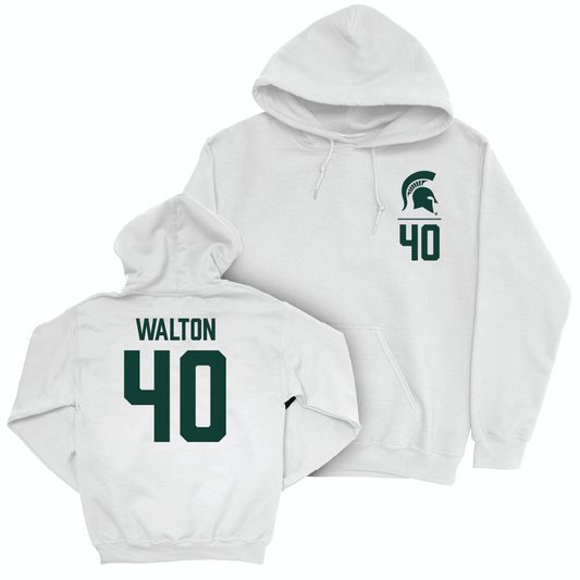 MSU Men's Basketball White Logo Hoodie  - Brennan Walton