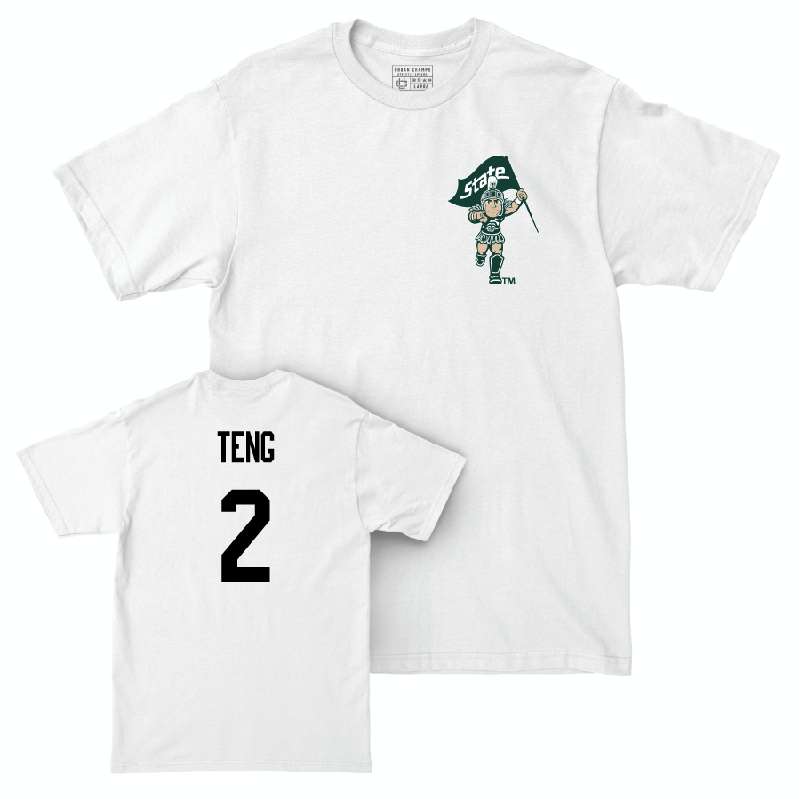 Men's Basketball White Sparty Comfort Colors Tee   - Kur Teng