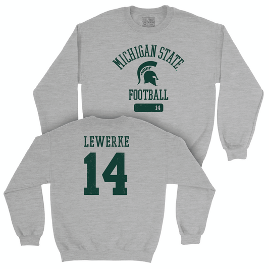 MSU Football Sport Grey Varsity Crew  - Brian Lewerke