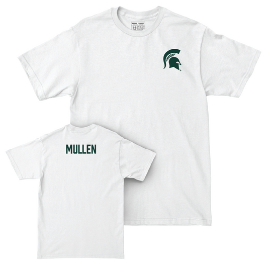 MSU Men's Track & Field White Logo Comfort Colors Tee  - Sean Mullen