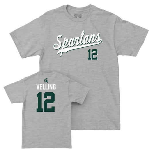 MSU Football Sport Grey Script Tee  - Jack Velling