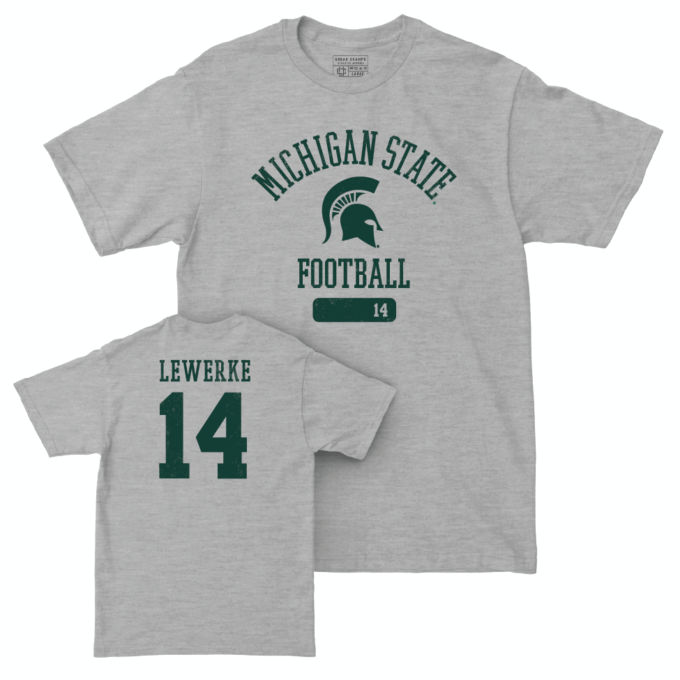 MSU Football Sport Grey Varsity Tee  - Brian Lewerke