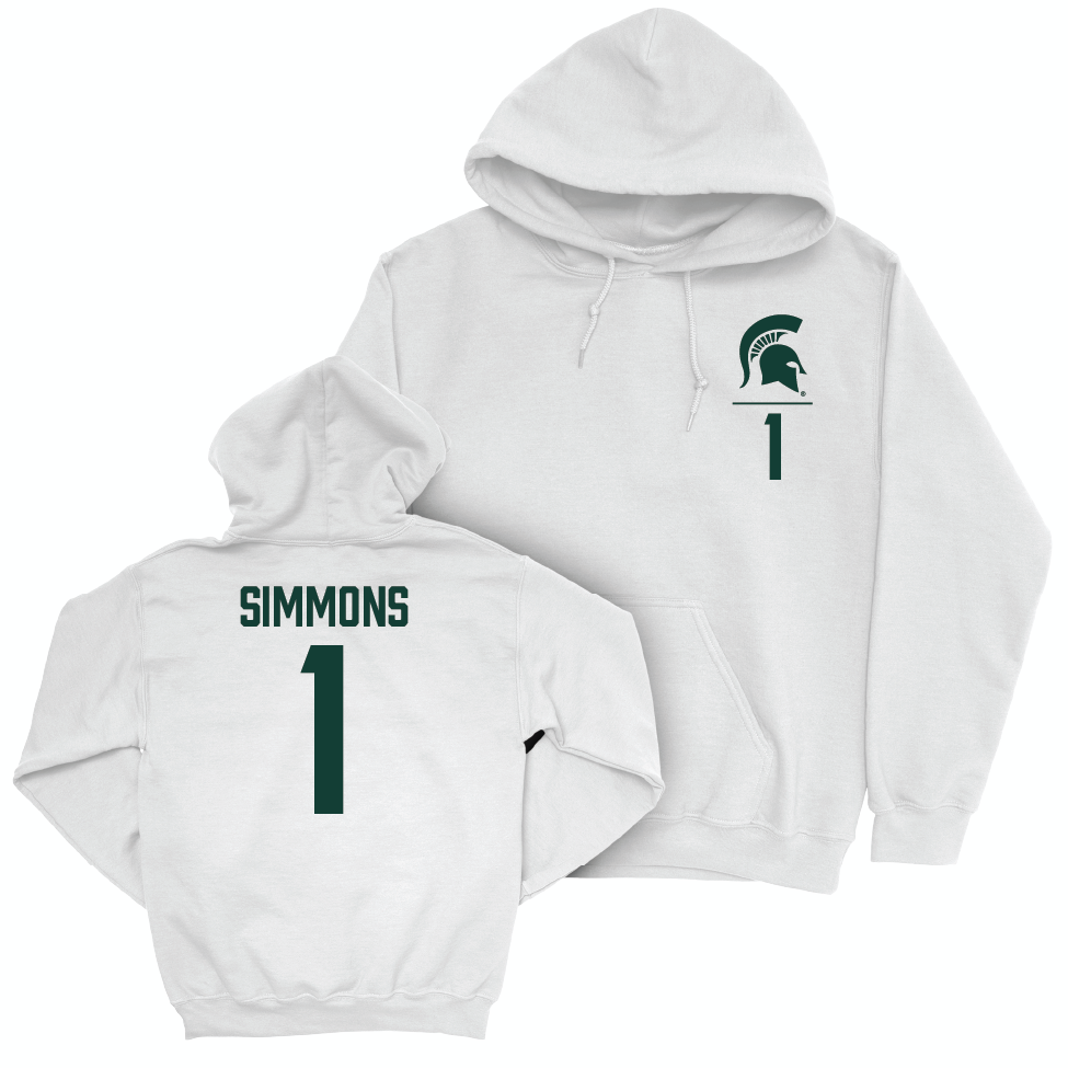 MSU Women's Basketball White Logo Hoodie  - Jaddan Simmons