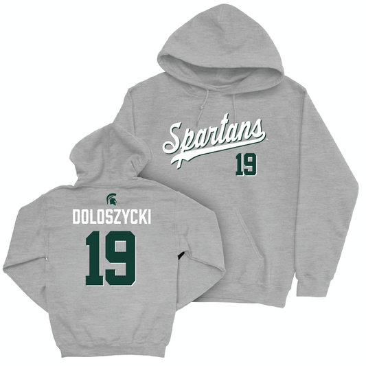 MSU Softball Sport Grey Script Hoodie  - Sydney Doloszycki