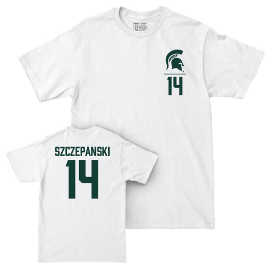 MSU Baseball White Logo Comfort Colors Tee  - Tommy Szczepanski